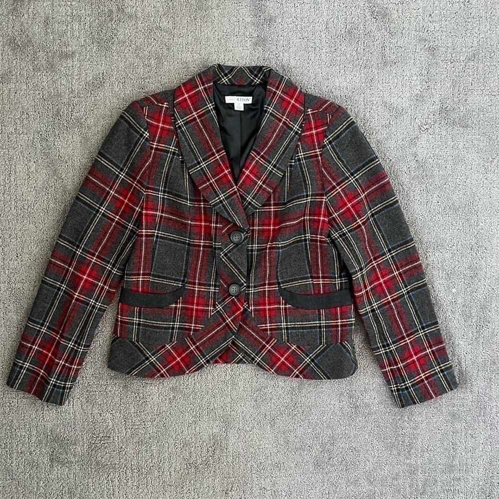 Pendleton Red Plaid Wool Academia Blazer